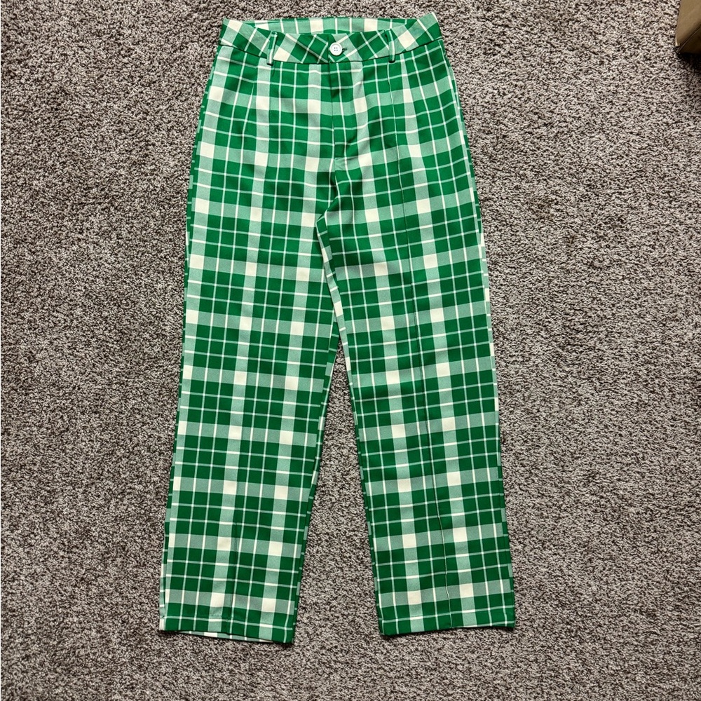 Green Plaid Pants
